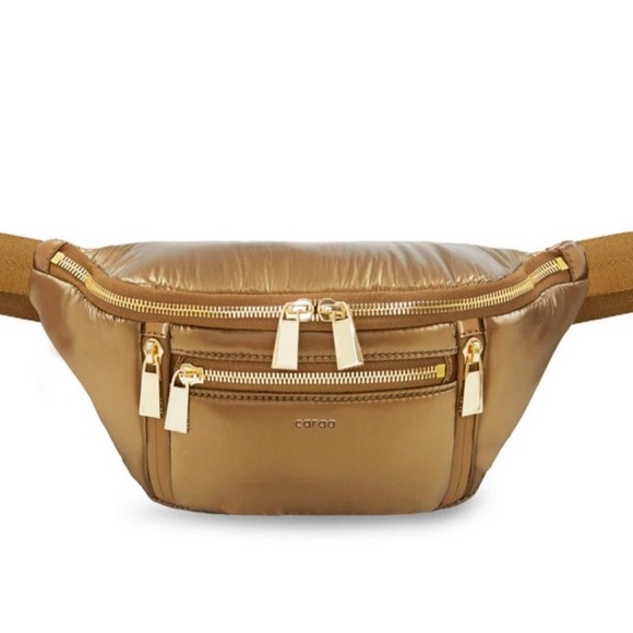 NEW CARAA Small Sling Belt Bag Gold - Picture 4 of 4